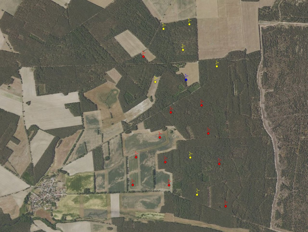Layoutplanung der Windenergieanlagen